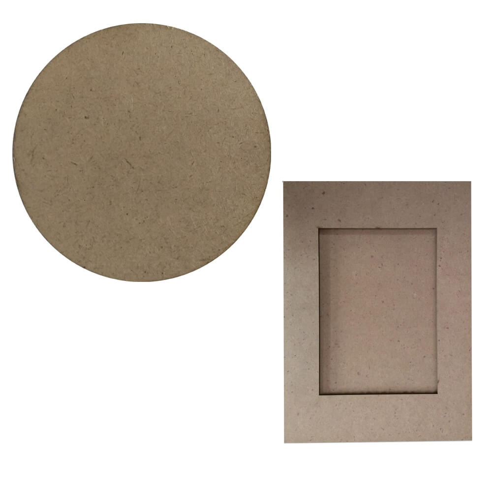 Set of 1 of MDF Round Clock and MDF Frame